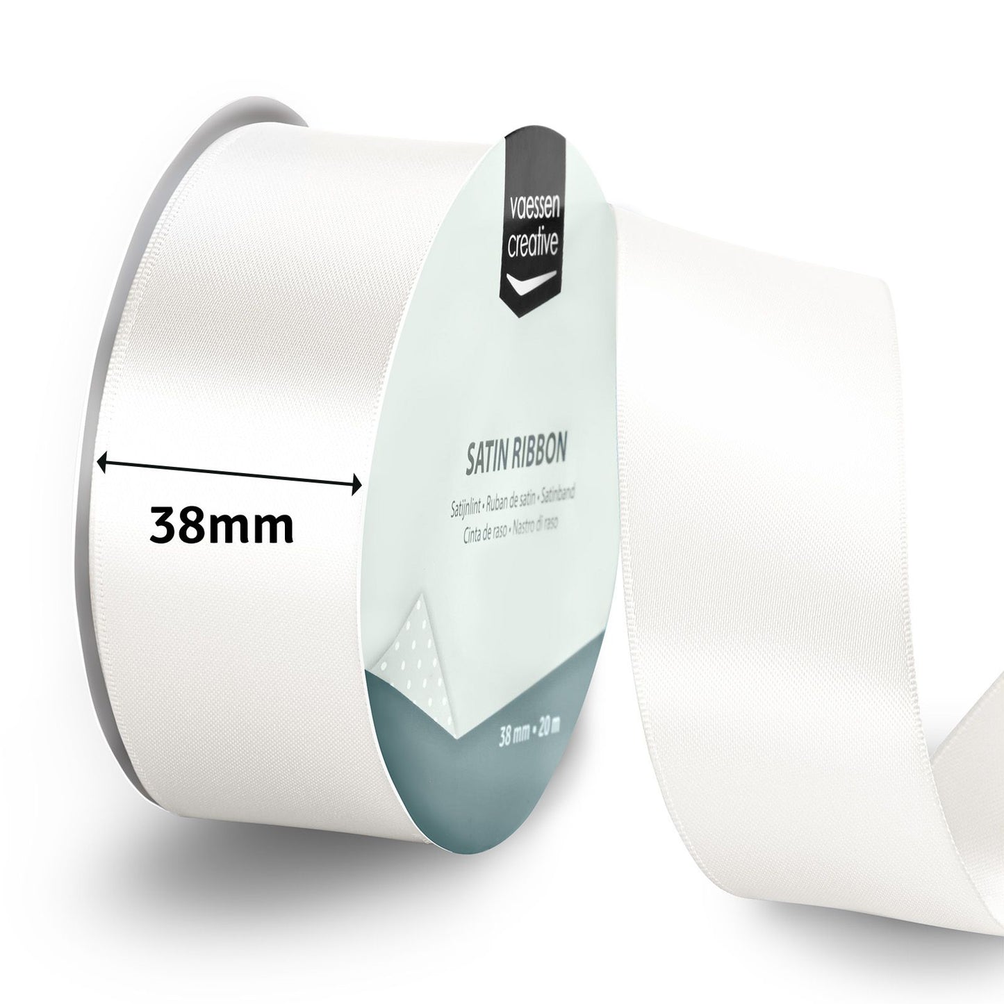 Vaessen creative • nastro di raso 20mx38mm bianco