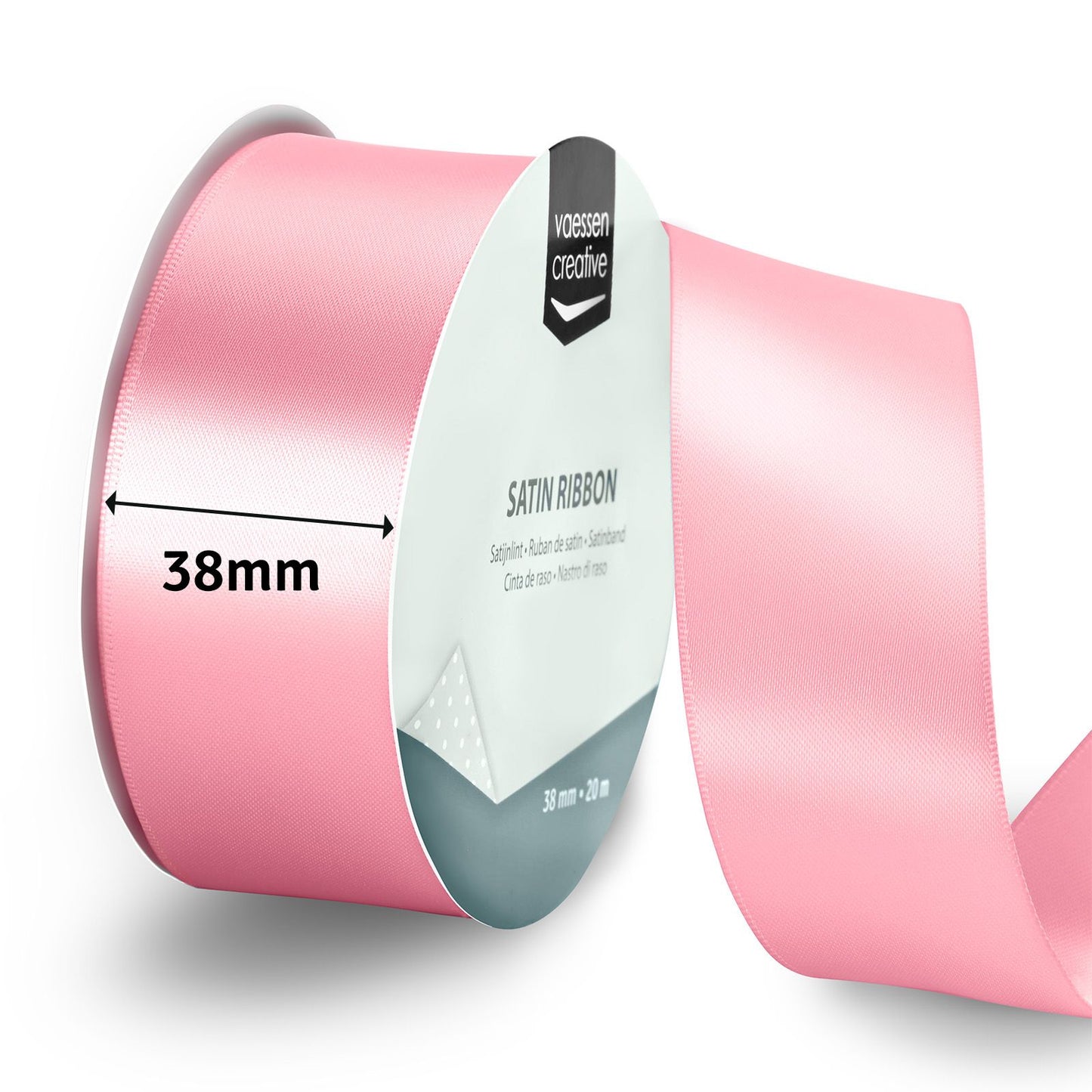 Vaessen creative • nastro di raso 20mx38mm rosa chiaro