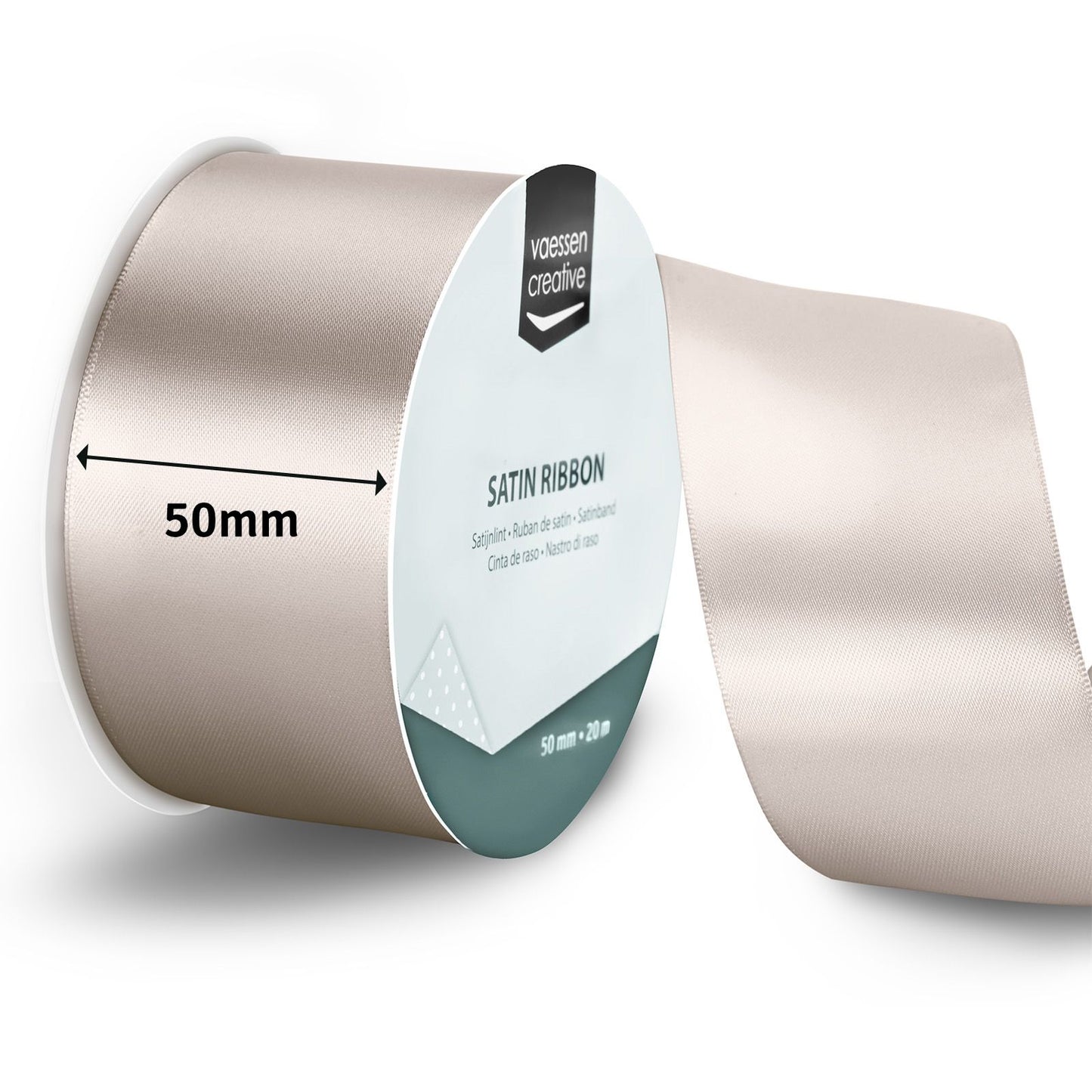 Vaessen creative • cinta de raso 20mx50mm beige