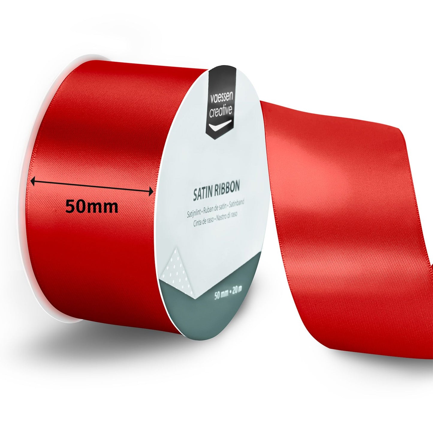 Vaessen creative • nastro di raso 20mx50mm rosso