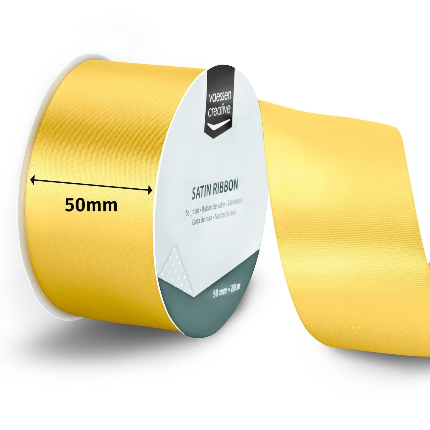 Vaessen creative • cinta de raso 20mx50mm oro amarillo