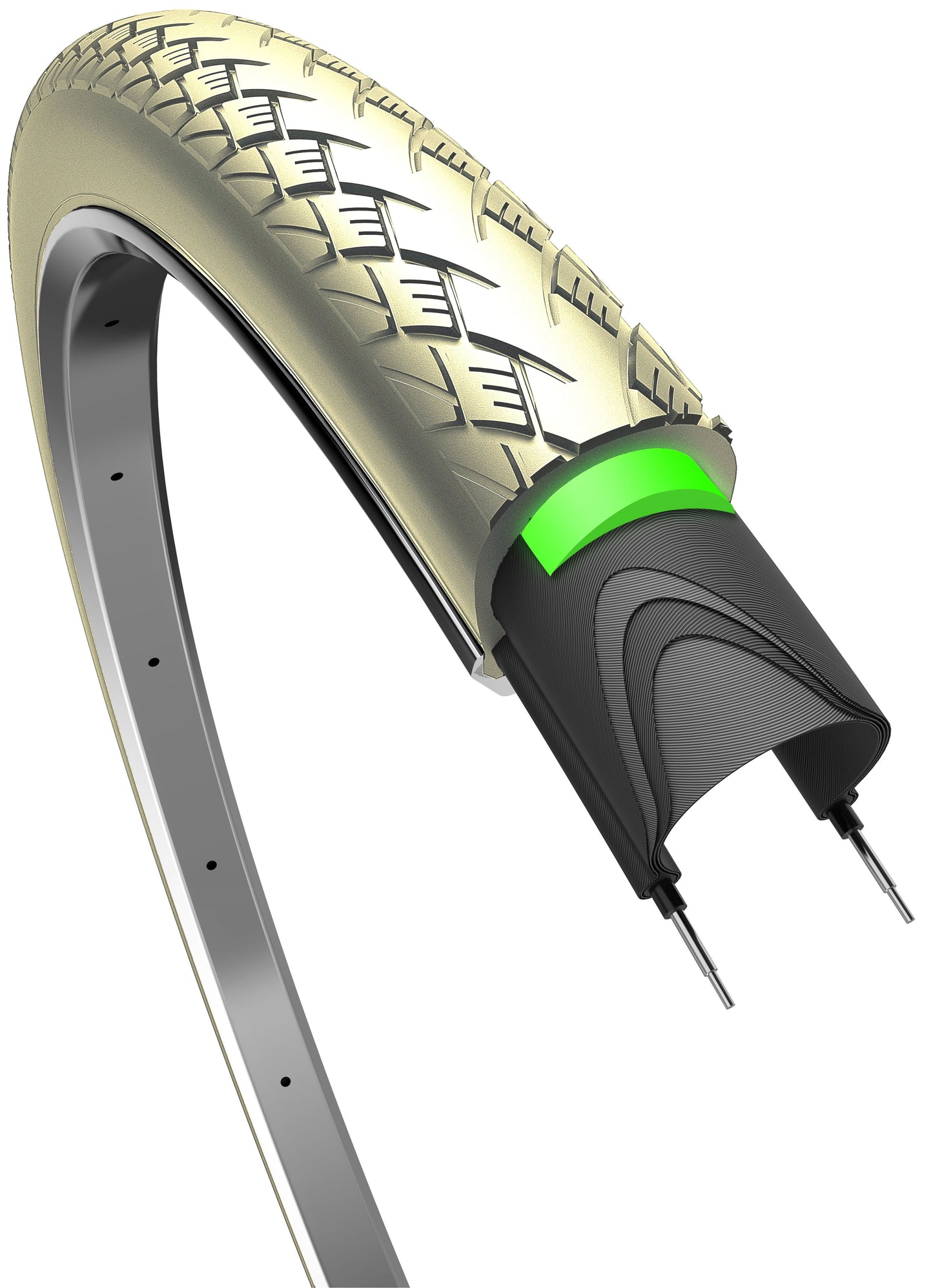 ENDE Tire Metro Protect 28 x 1.75 47-622 mm de crema con reflejo