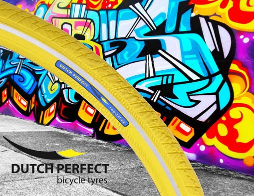 Neumático holandés de holandés Perfecto 28 x 1.40 40-622 mm Anti-lok amarillo con reflejo