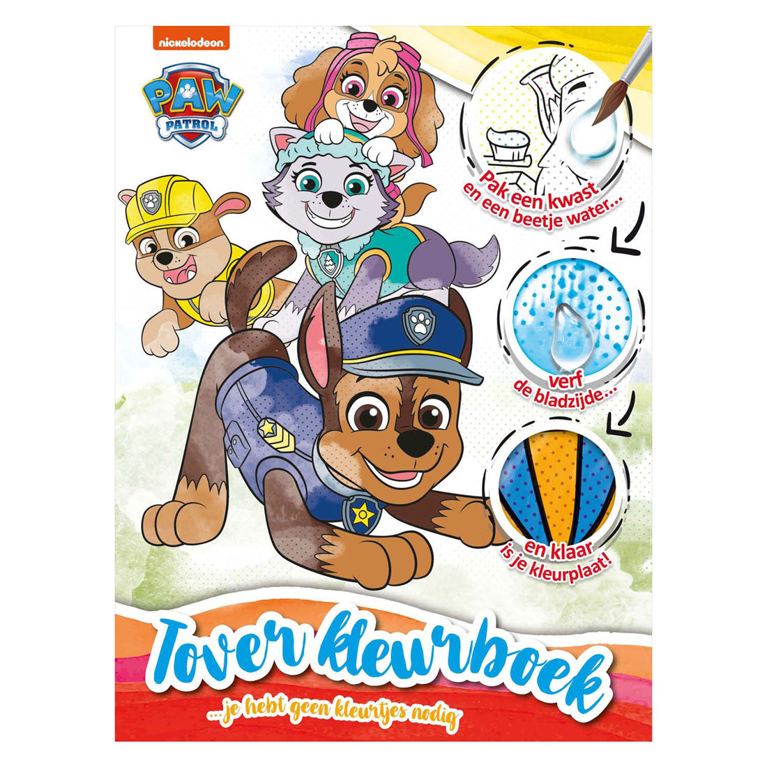 Libro para colorear con globos mágicos de la Patrulla Canina.