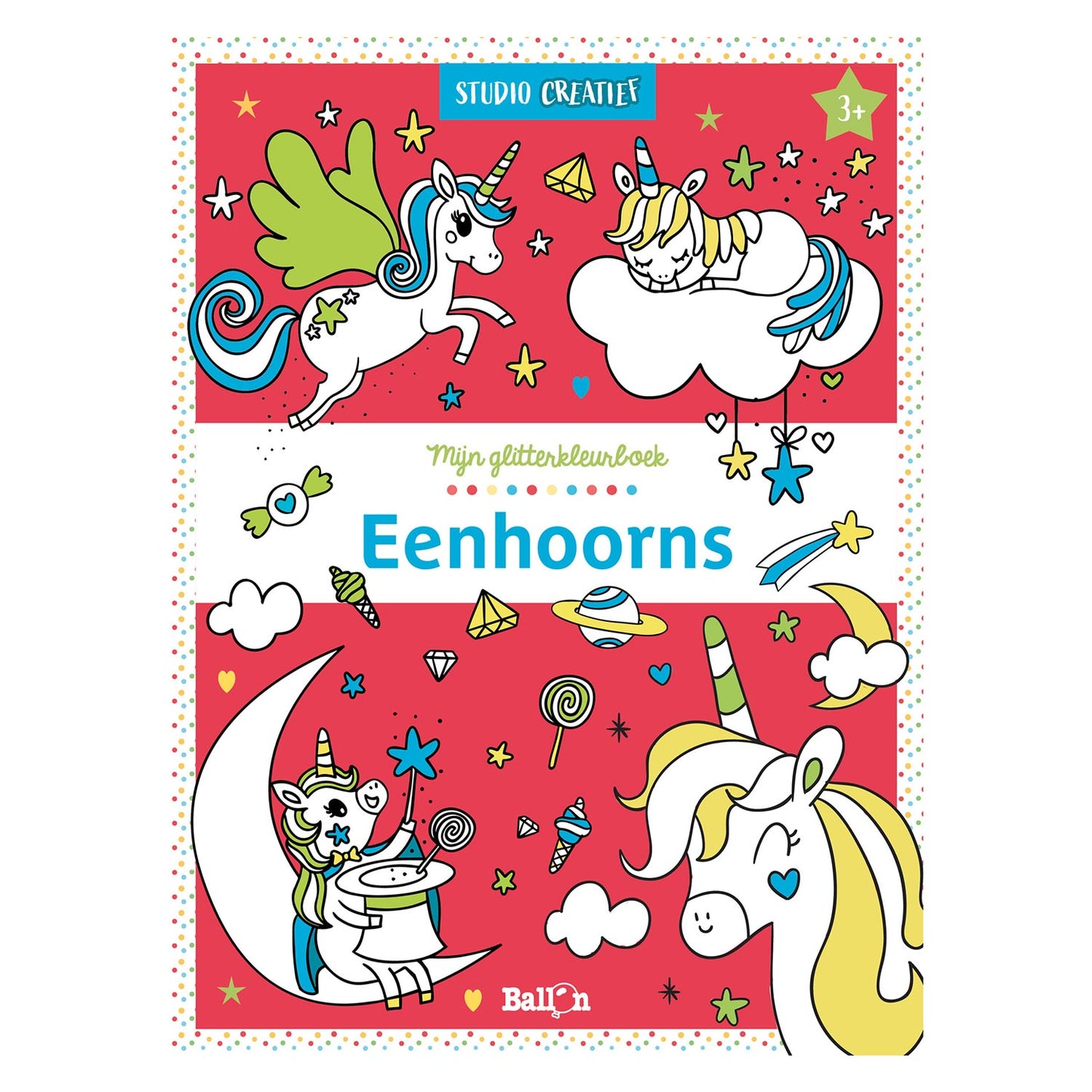 Editor estándar mi libro de pegatinas con purpurina - unicornios