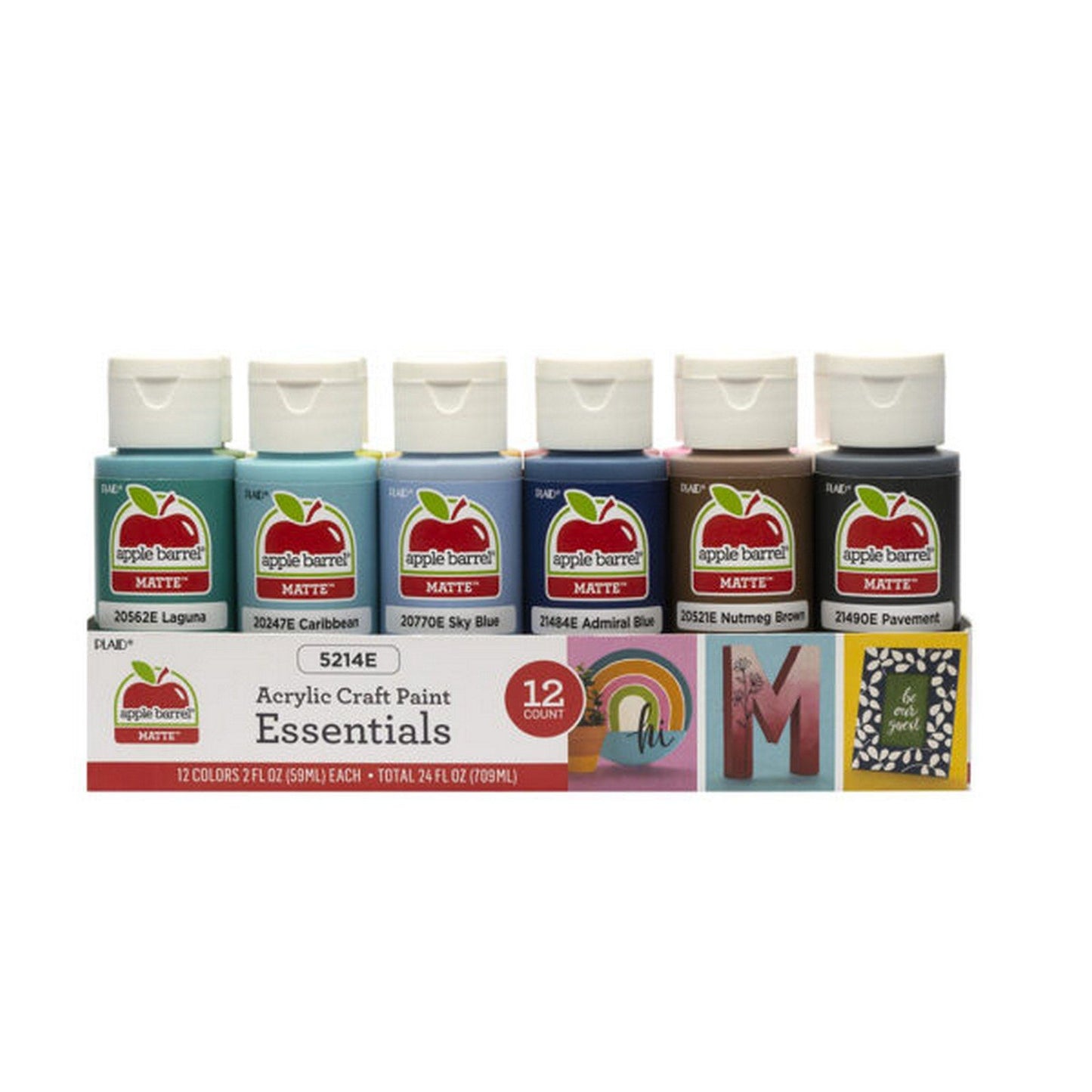 Juego económico de pinturas acrílicas Plaid • Apple Barril Essentials, paquete de 12