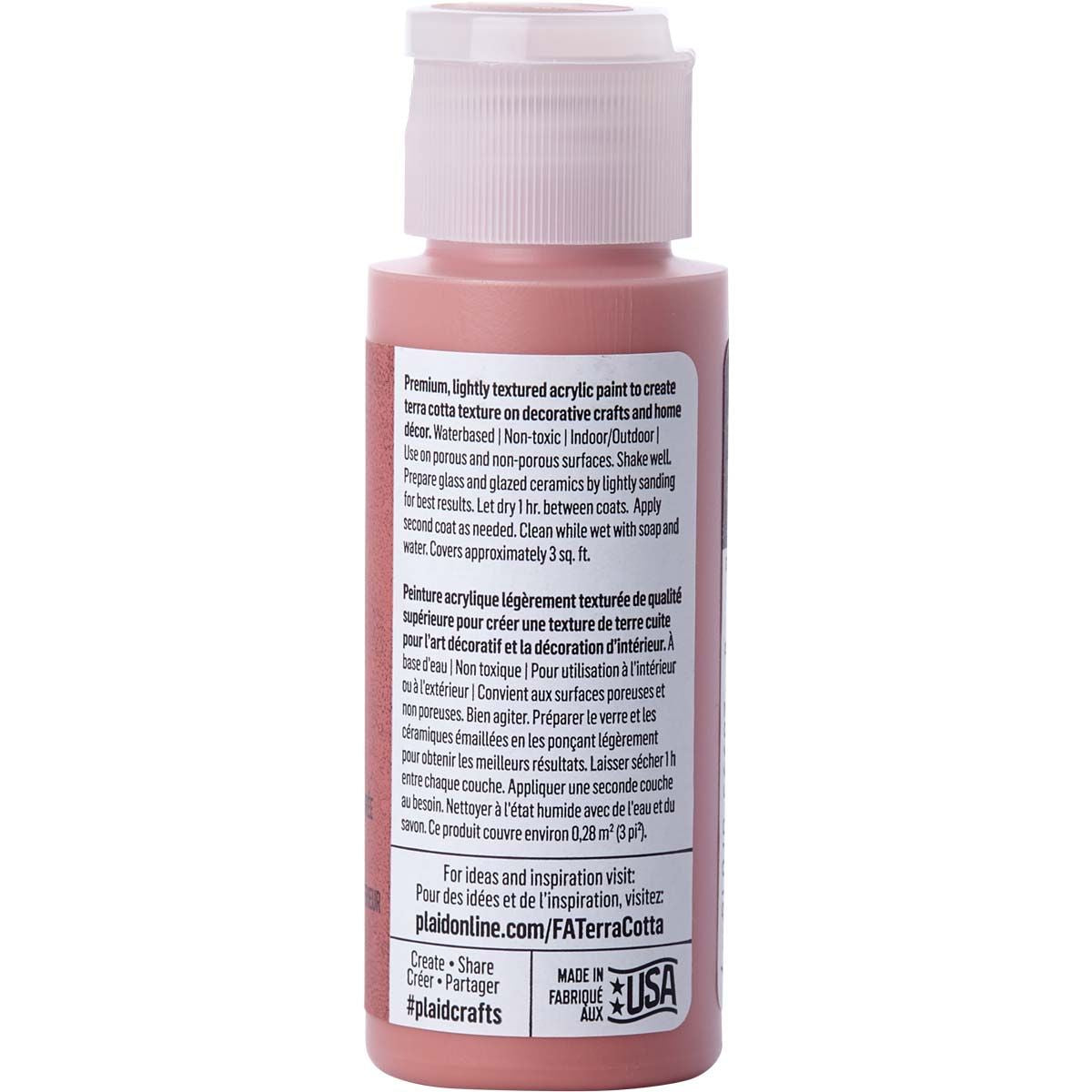 Folkart • vernice acrilica testurizzata terracotta 59 ml rosa terroso