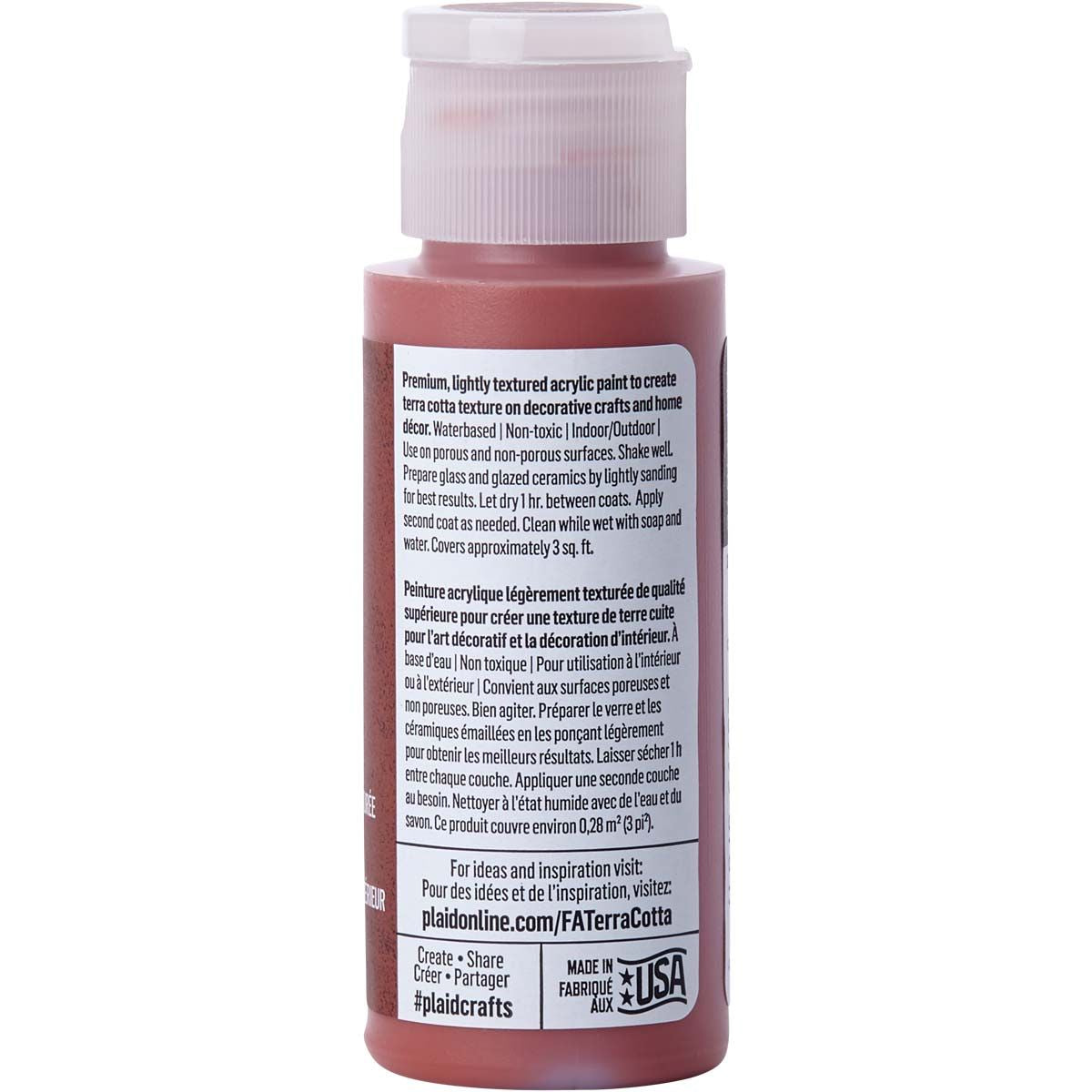 Folkart • vernice acrilica strutturata terracotta 59 ml di argilla rossa