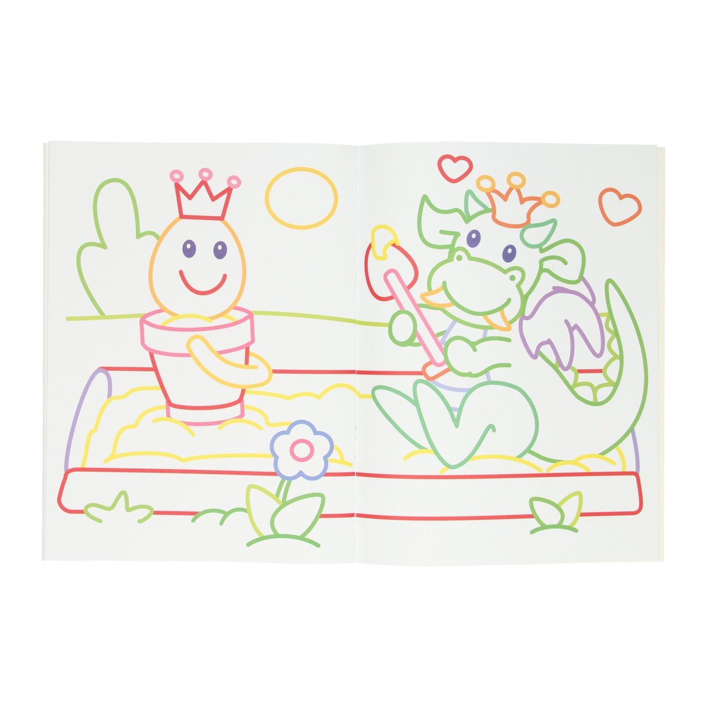 Mondikaarten linee spesse libro da colorare colore drago