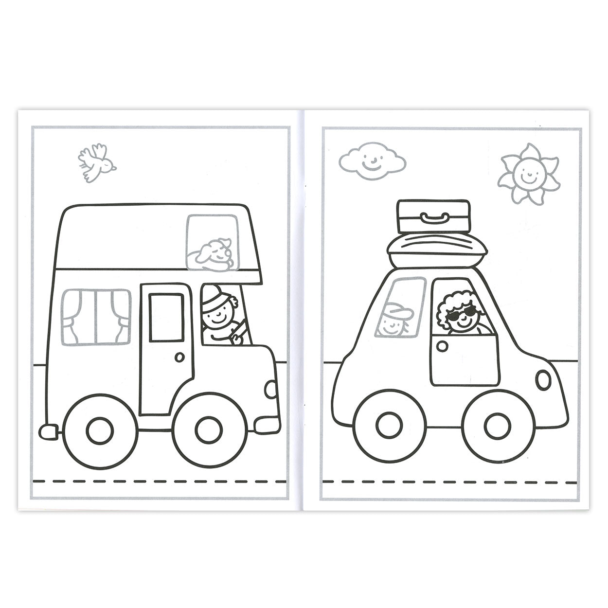 Incolla e colori - I veicoli, 2-4 anni
