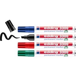 Pennarello permanente 3300 edding 1-5mm diagonale blu, nero, rosso, verde 4 pezzi