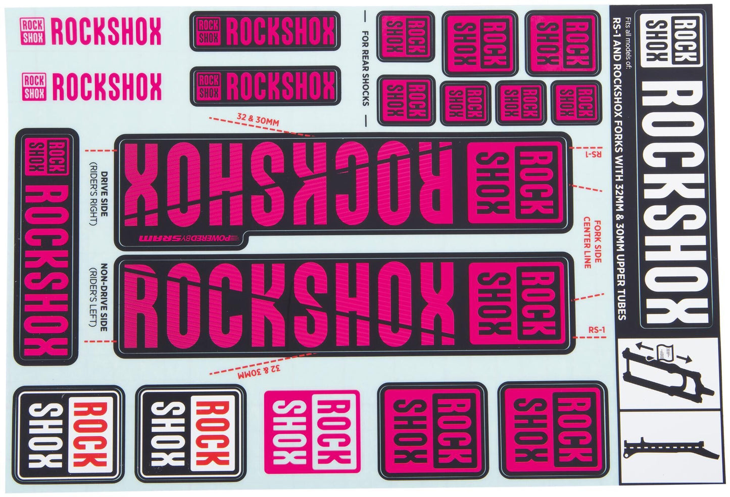 Rockshox Decal Set Magneta