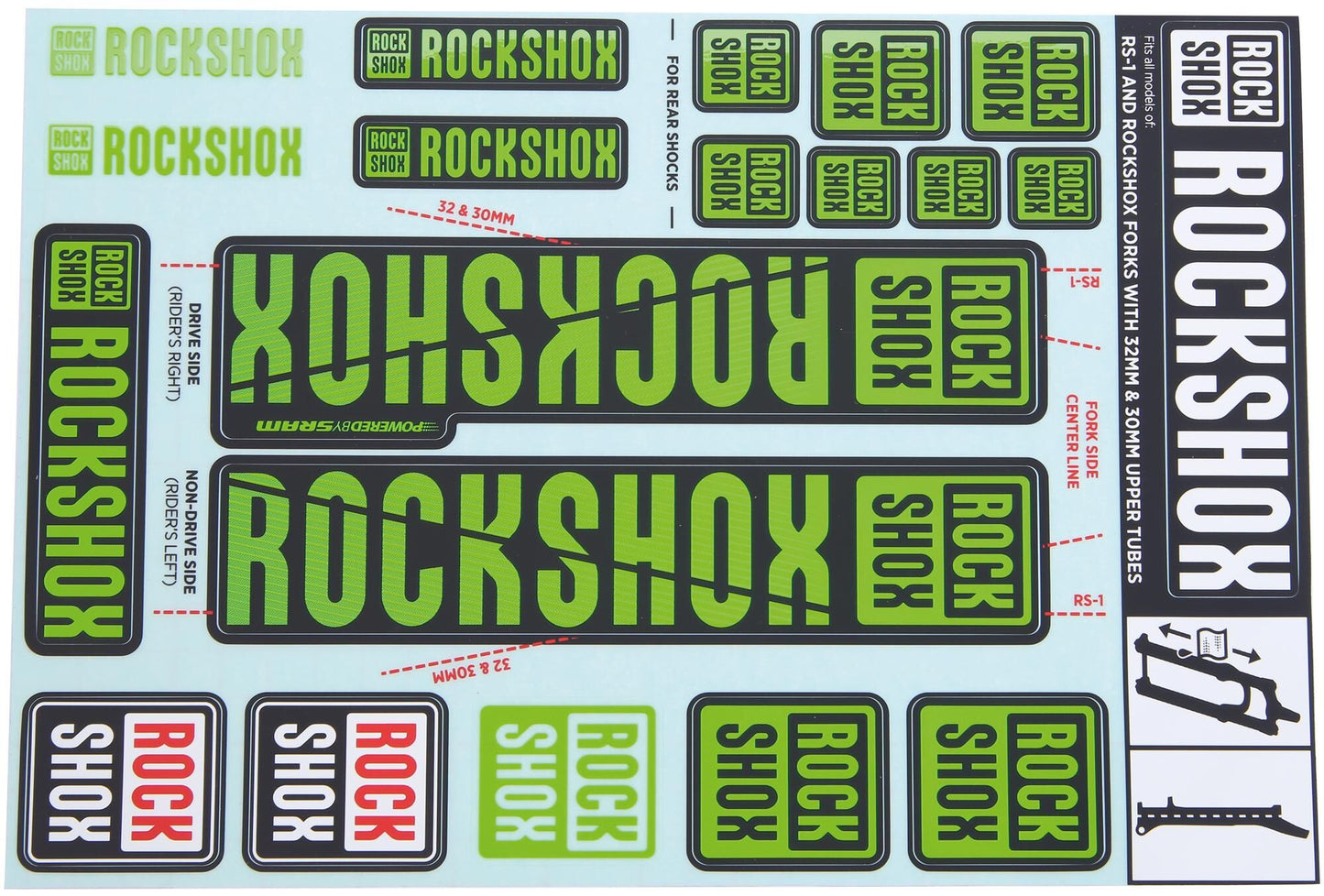 Rockshox Decal set verde