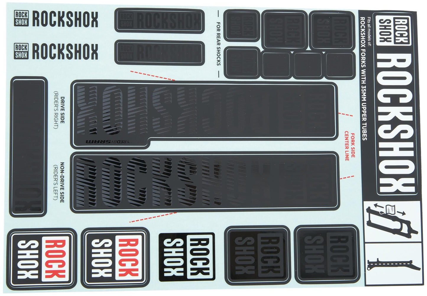 Rockshox Decal Set Stealth