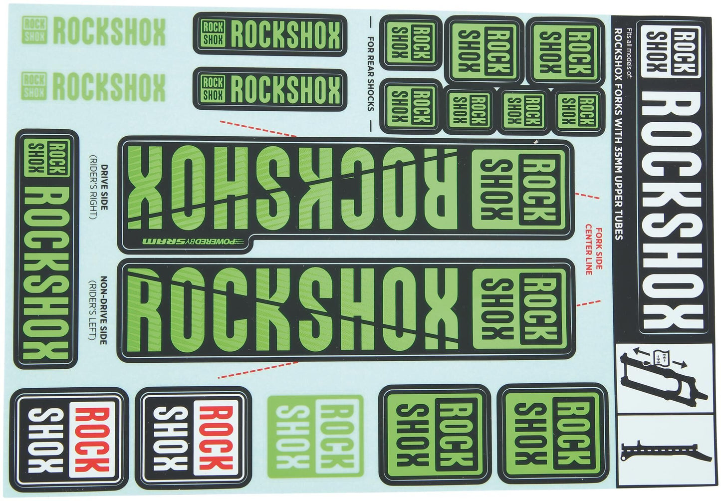 Rockshox Decal set verde