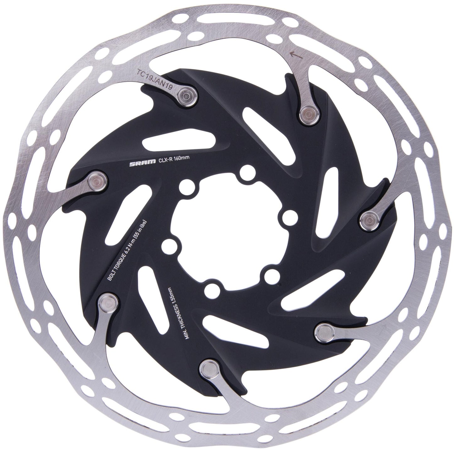 Línea central del rotor sram xr 6h.stain.steel, alu araña