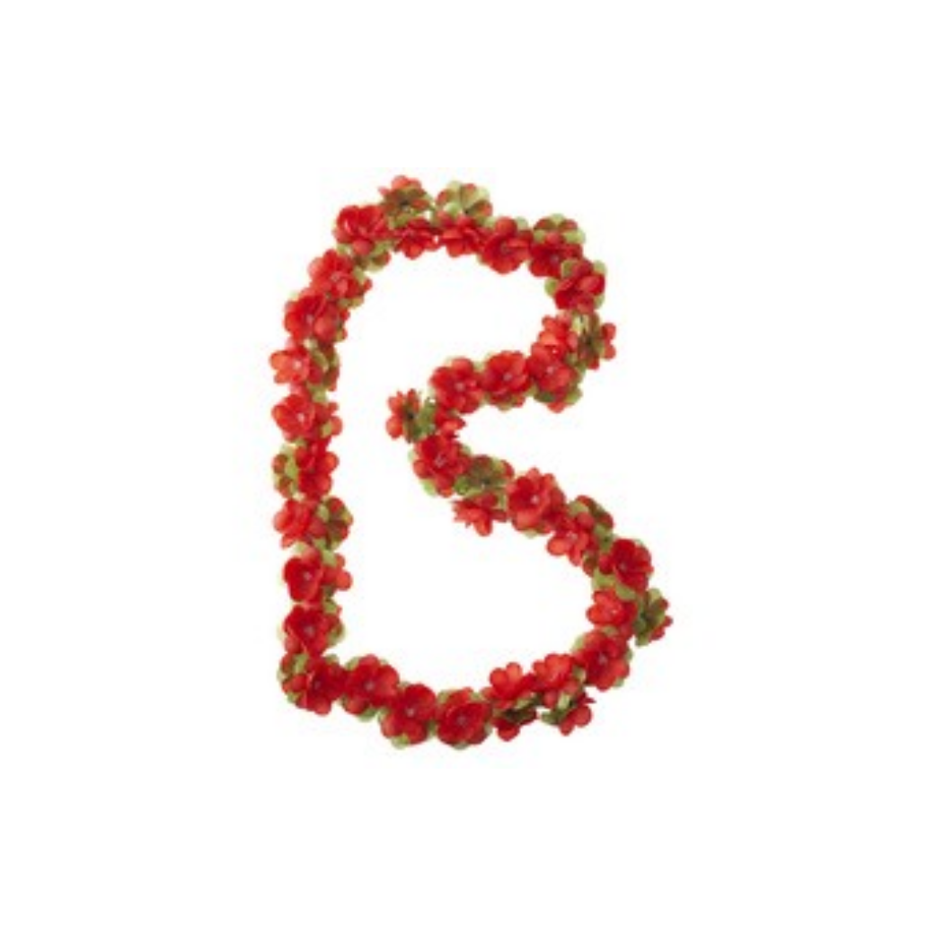 Garland de flores de albahaca - Flower Streng - Rojo