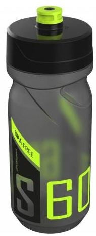 Botella Polisport con tapón de rosca s600 - 600 ml - negro transparente negro verde lima