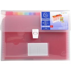 Cartella raccoglitore exacompta crystal multicolor plastica 13 scomparti