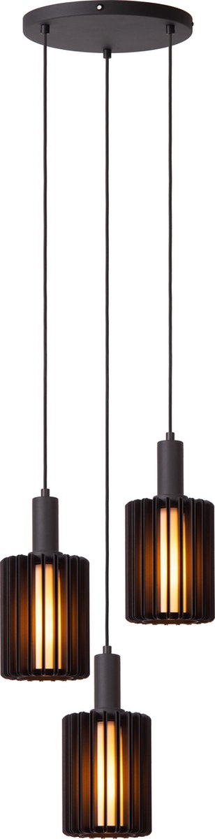 Lucide lambres - lampada a sospensione - 3xe27 - nero