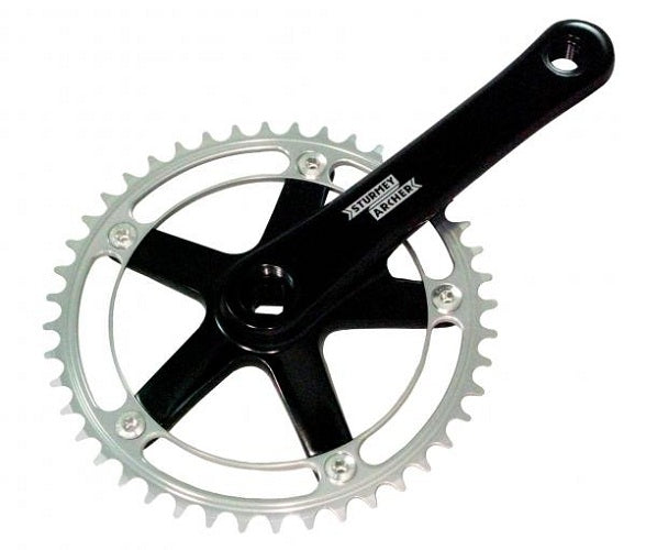 Sturmeyarcher Crankkel 44t Sturmey Archer FCT64 con cigüeñal de 170 mm de plata de plata negra