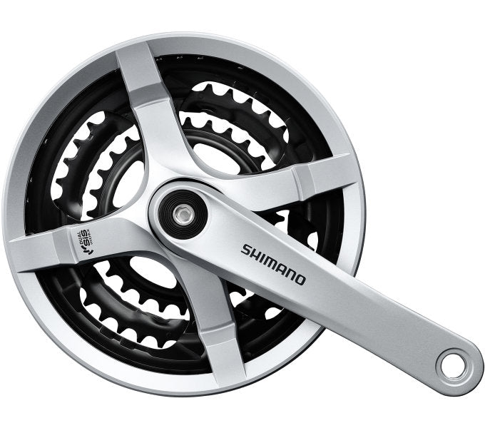 SHIMANO CRANKSET 6 7 8 Speed Tourney FC-TY501 con braccio a manovella da 170 mm 48 x 38 x 28t con argento a schermo a catena