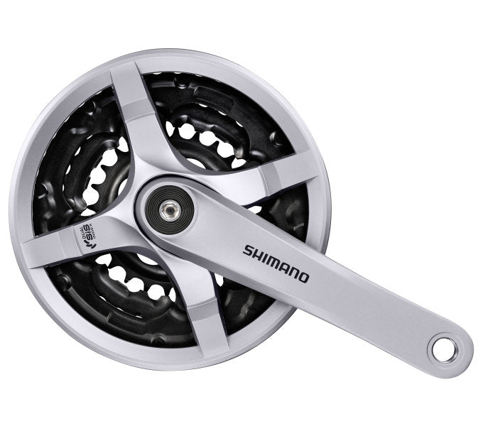 SHIMANO CRANKSET 6 7 8 Speed Tourney FC-TY501 con braccio a manovella da 170 mm 42 x 34 x 24t con argento a schermo a catena