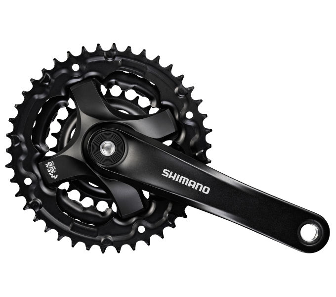 Shimano Crankkel 6 7 8 Velocidad de torneo FC-Ty301 con un brazo de cigüeñal de 170 mm 42 x 34 x 24t negro (envasado de taller)