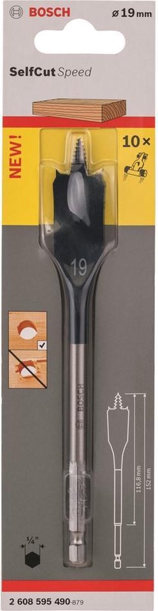 Bosch - juego de brocas rápidas de corte automático, hexagonal 19 x 152 mm
