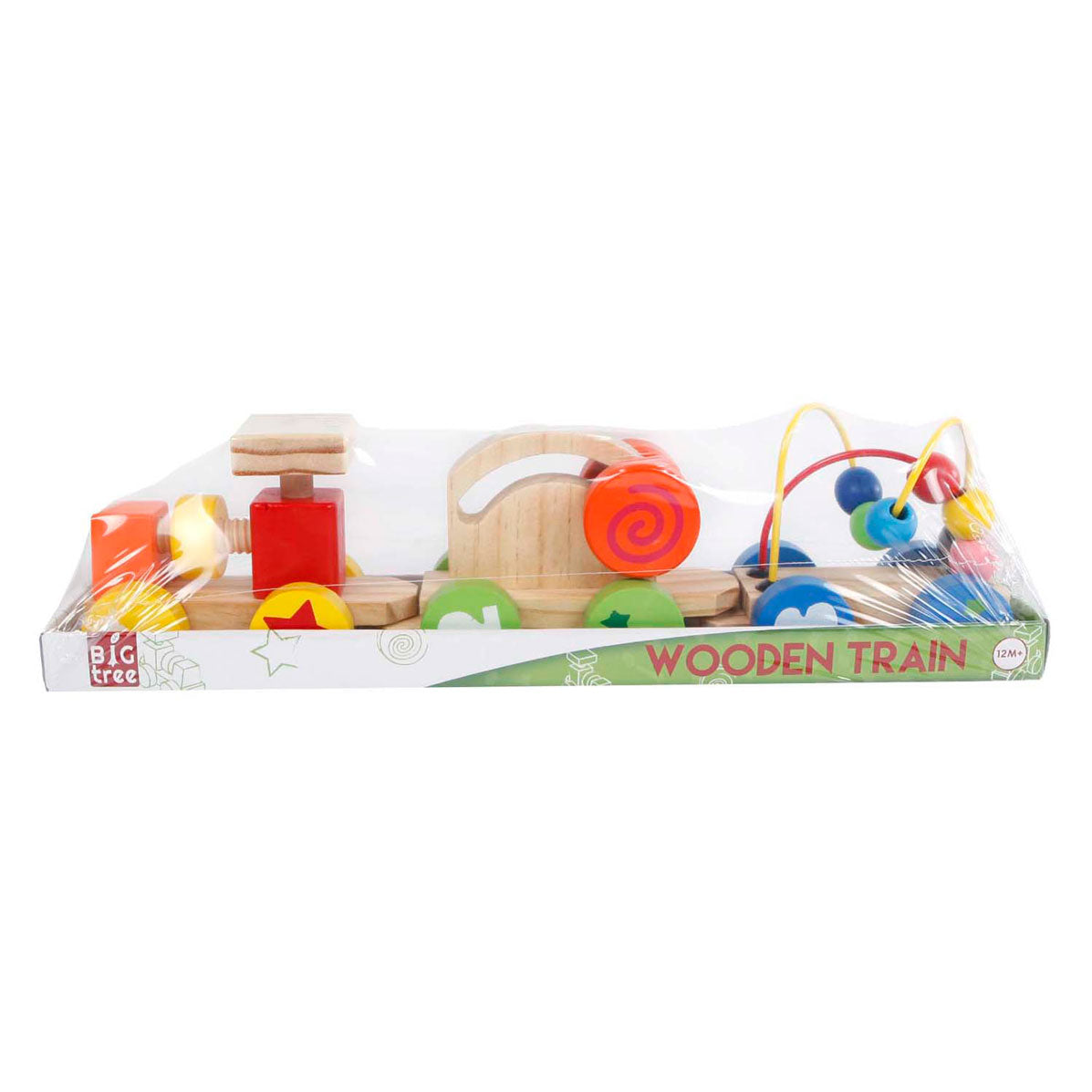 Tren de madera con actividades vagones, 3dlg.