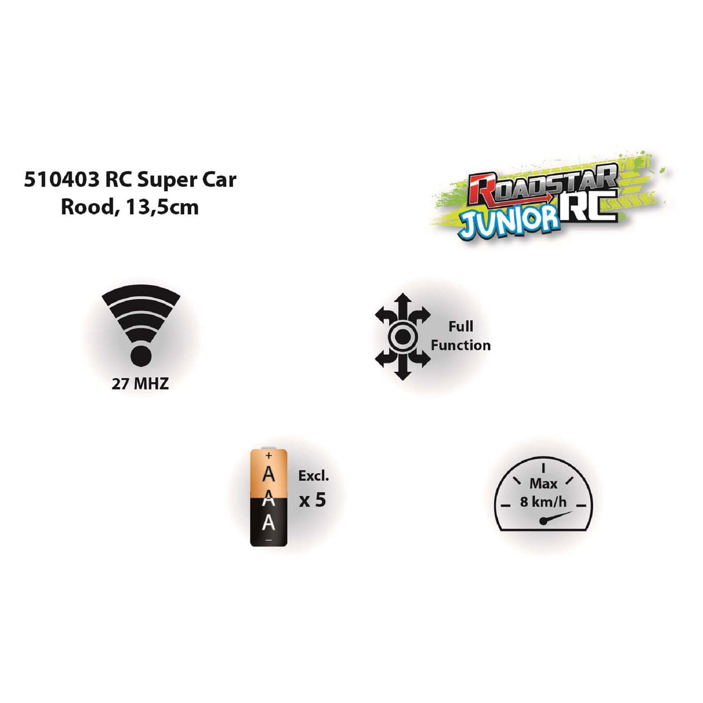RC STORABLE AUTO ROADSTAR RC Rood 27MHz, 13,5 cm