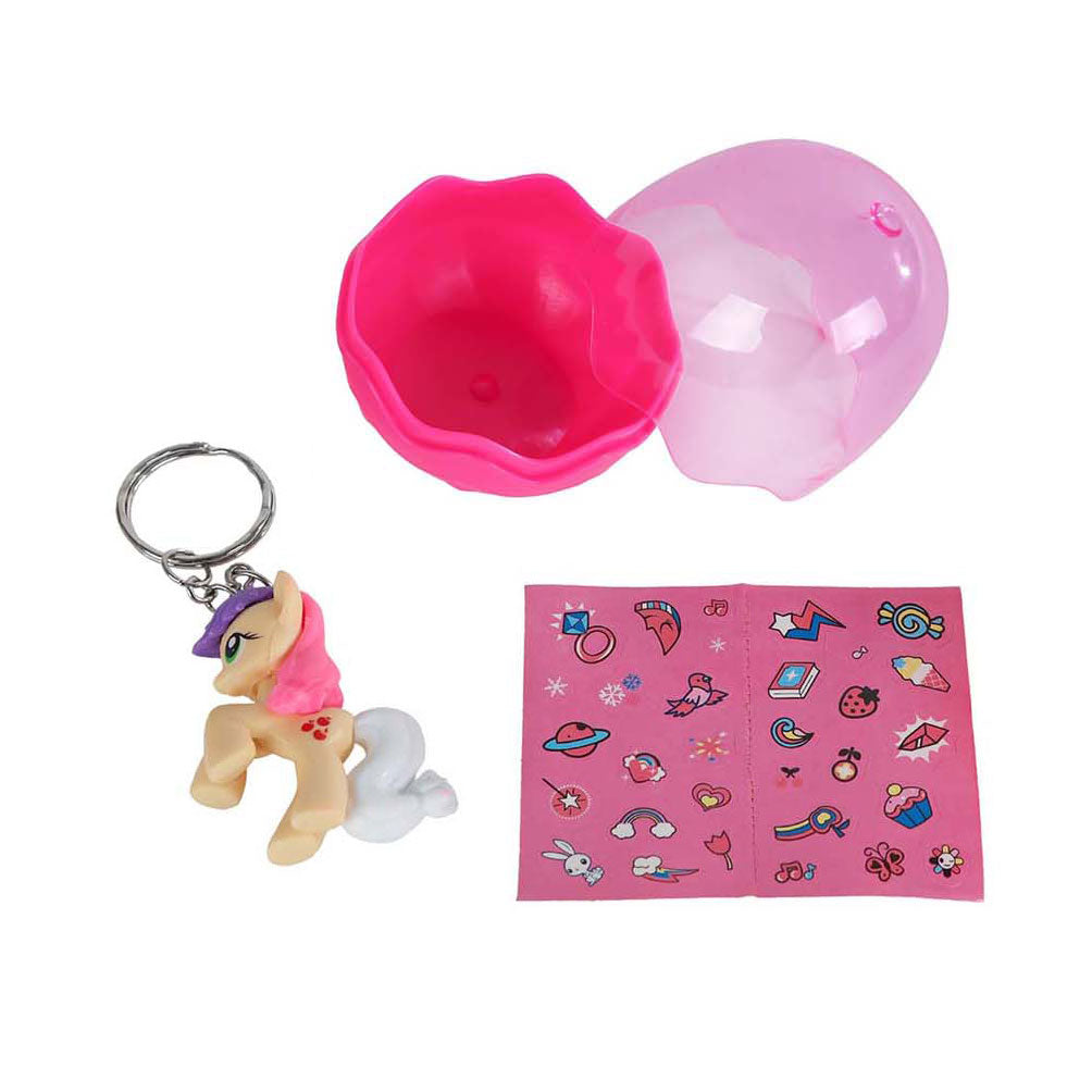 Llavero unicornio en forma de huevo con pegatinas, juego de 12 piezas
