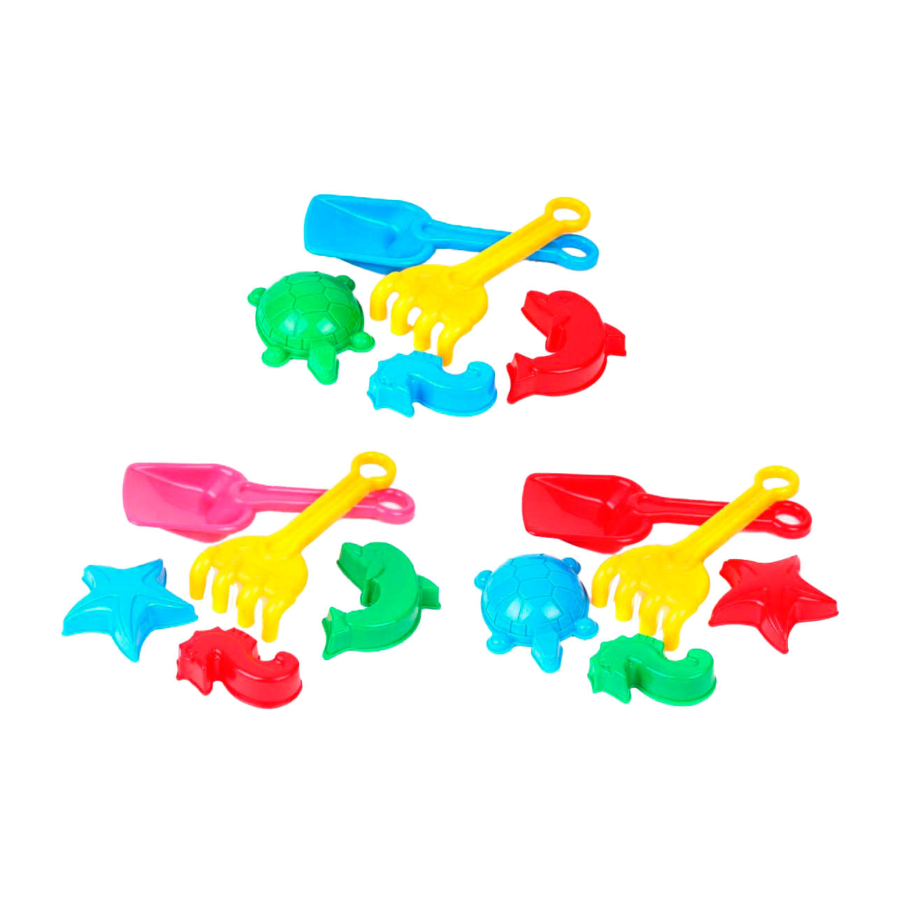 Sun Fun Scoop con rastrello e 3 forme di sabbia, 22 cm