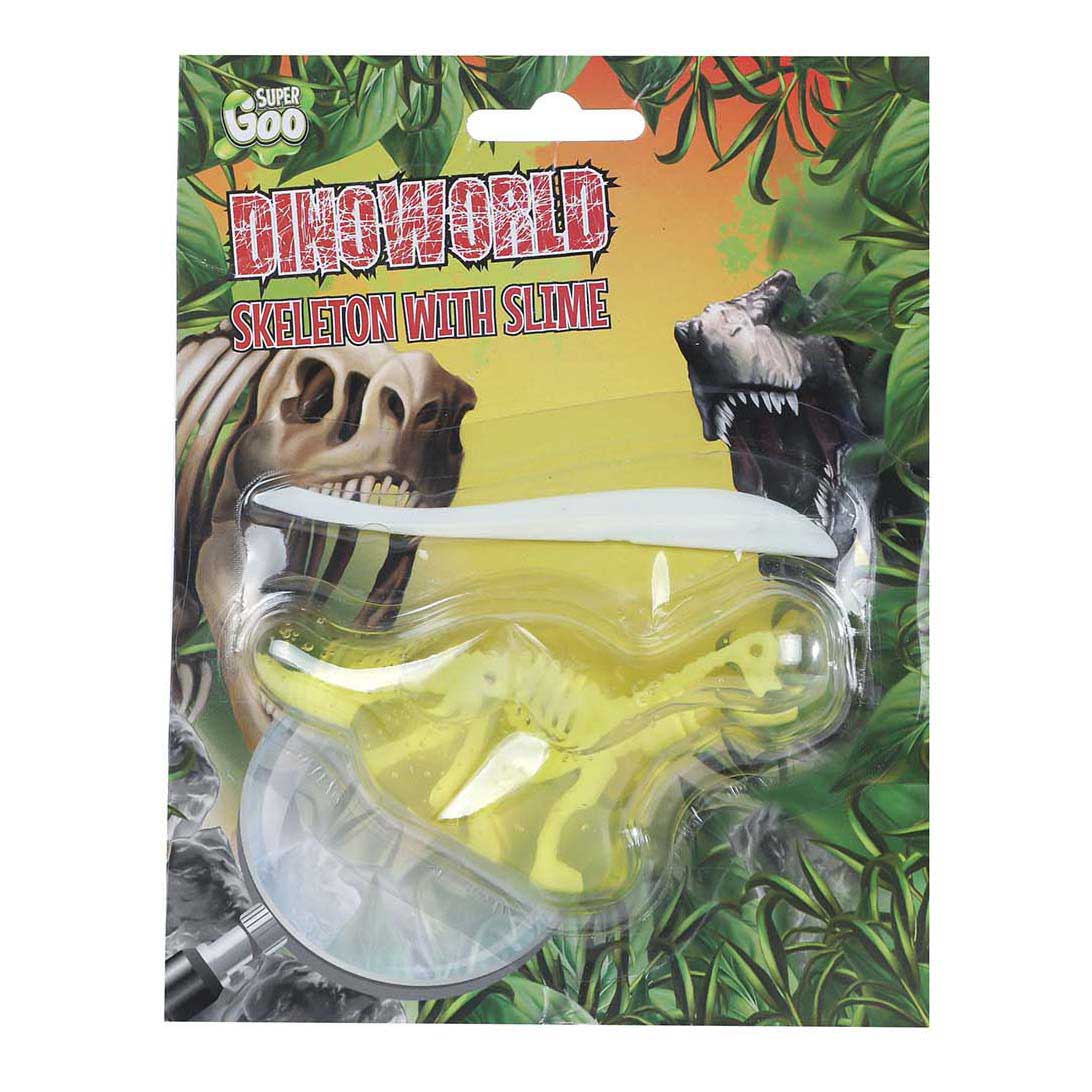 Scheletro di Dinoworld con melma di dinosauro
