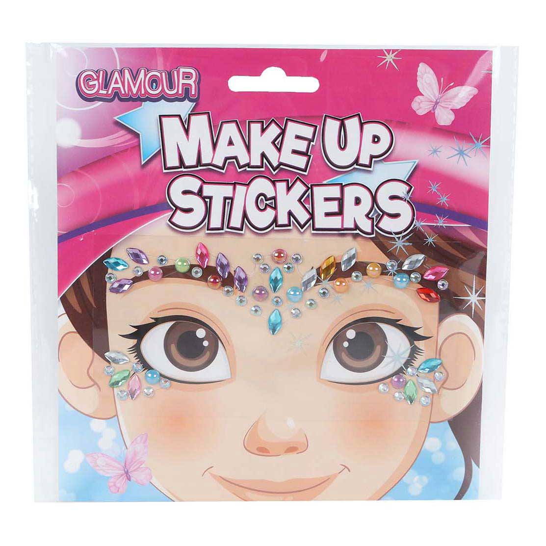 Pegatinas faciales de maquillaje con diamantes de glamour