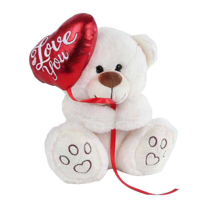 Portami a casa orsetto di peluche con cuore a palloncino - 20 cm