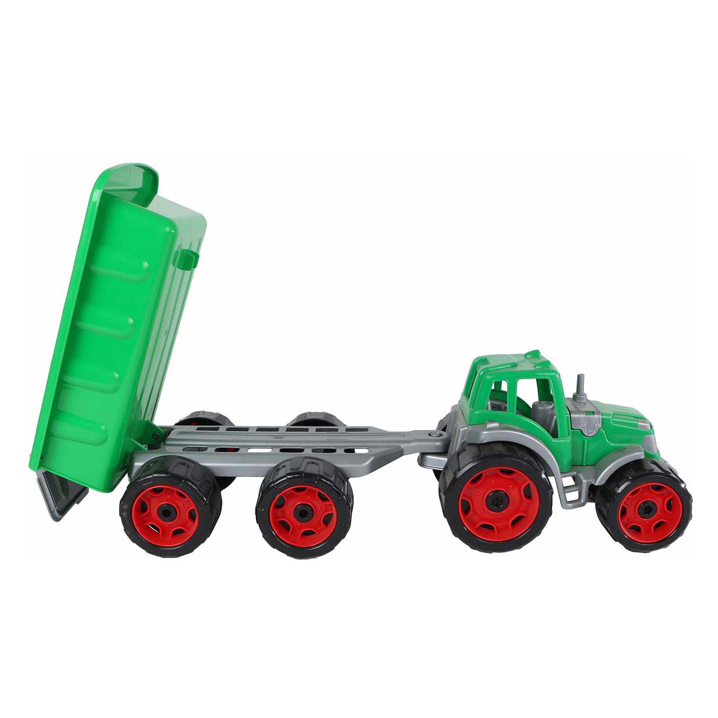 Tractor 2 juegos con remolque verde - 52cm