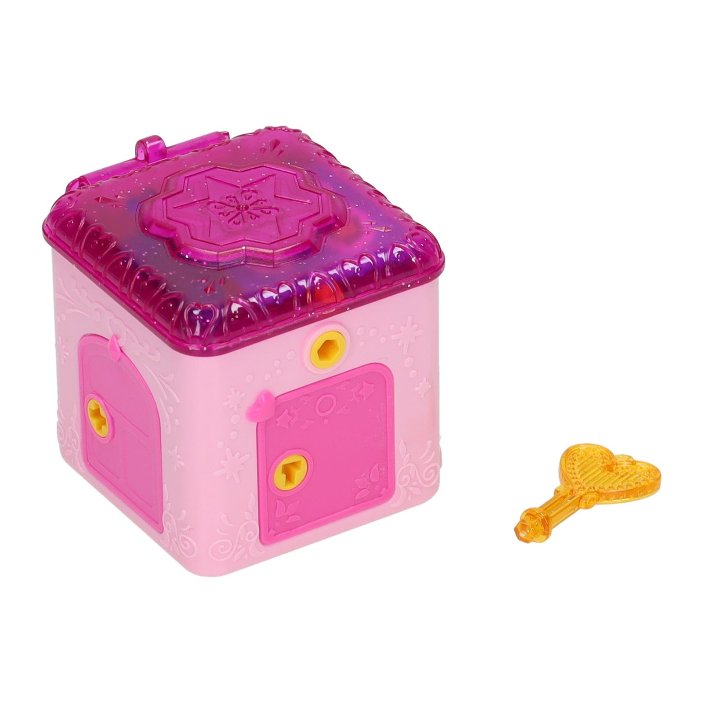 Caja sorpresa rosa 5 llaves - 5x5x5cm