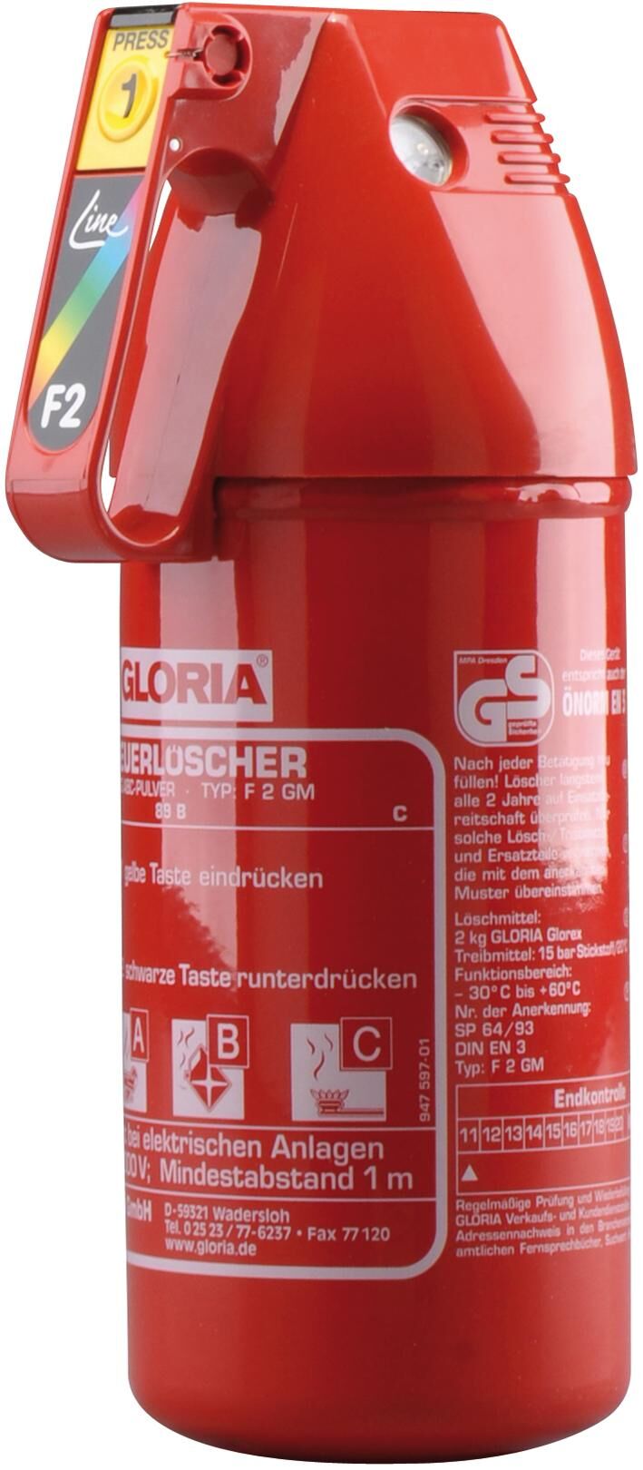 Gloria Fire Extinguisher F2GM 2K