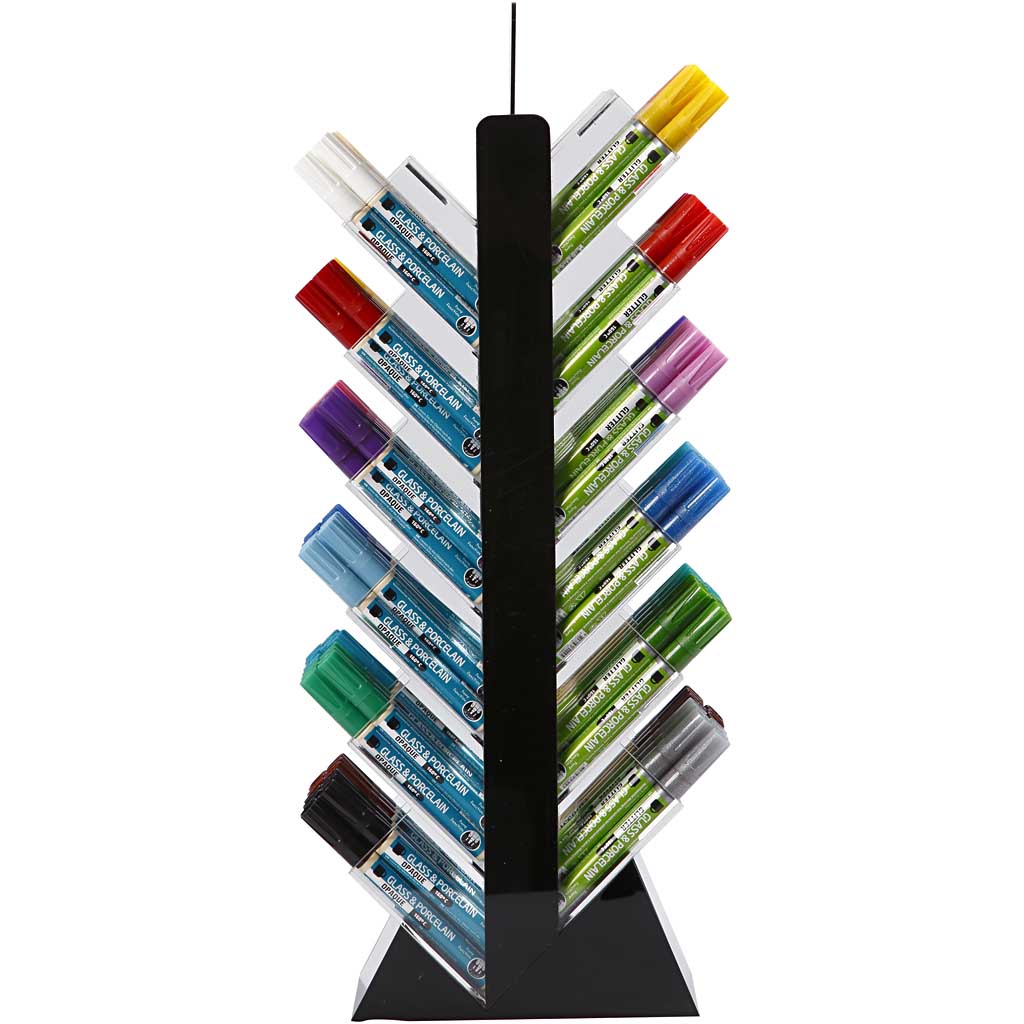 Pennarelli in vetro-porcellana Kreul, h: 52 cm, p: 11,5 cm, l: 24 cm, vari colori, 24x6 pezzi 1 scatola