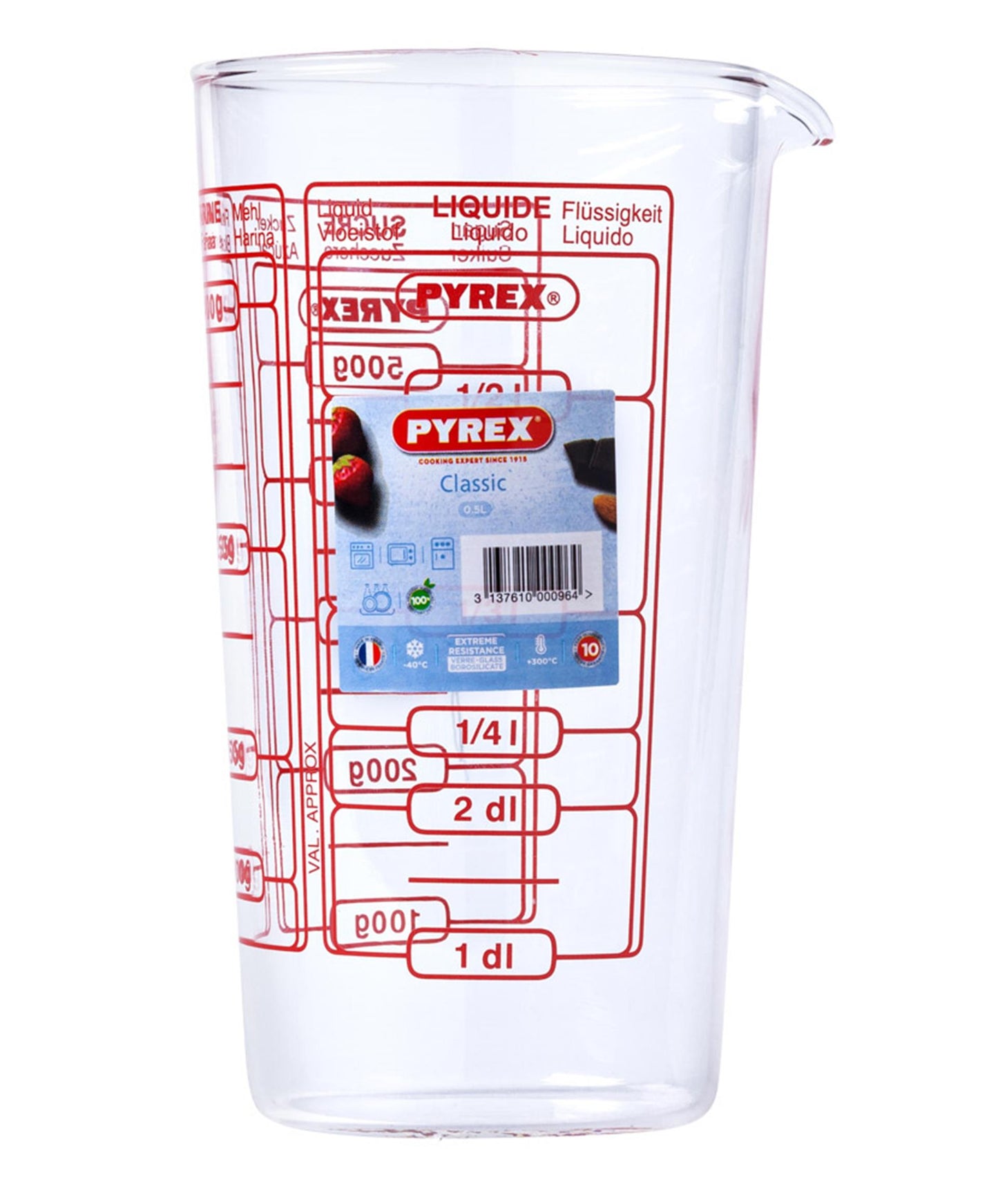 Misurino Pyrex classico in vetro da 0,5 l