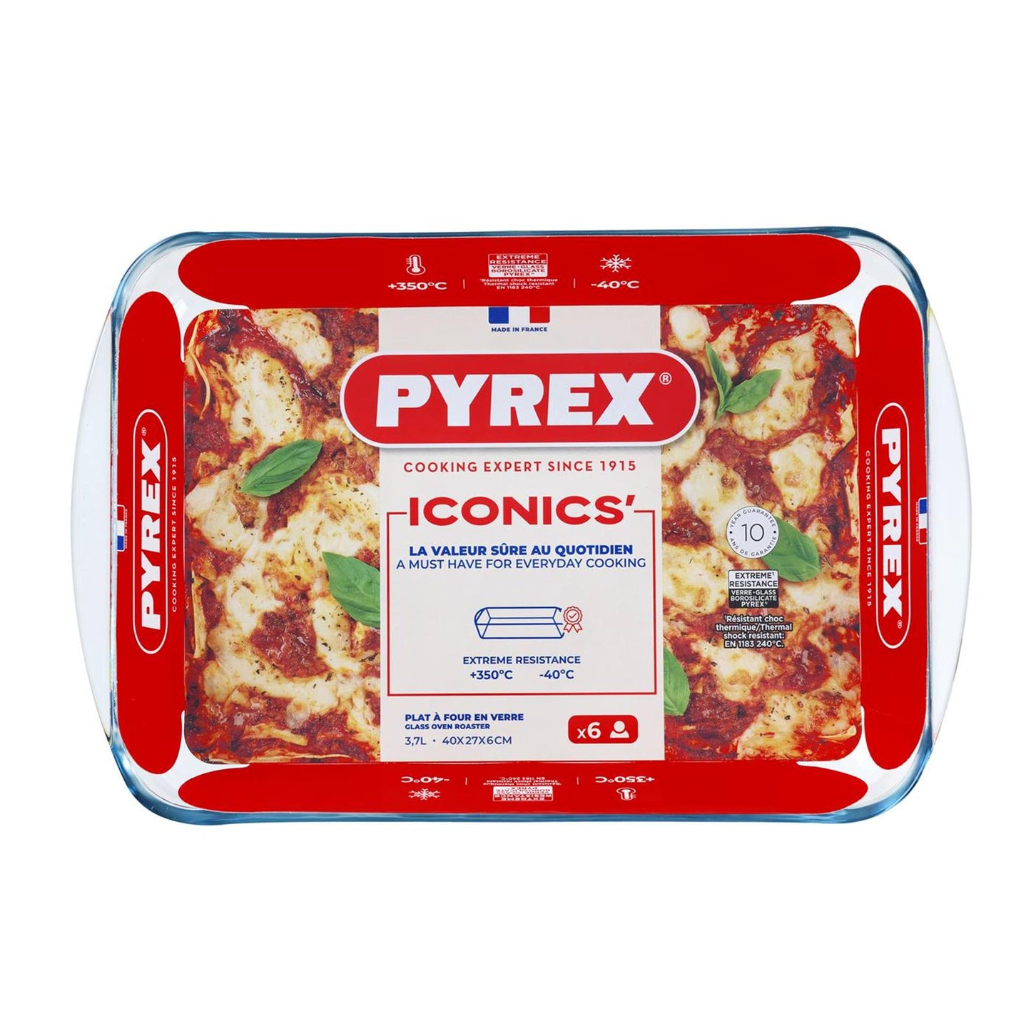 Pirofila Pyrex 40x27 cm vetro 3,7 l