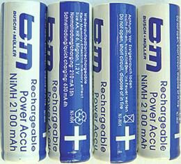 Busch + Müller Bat recargable. B M F.IXON SET Á 4 PECES