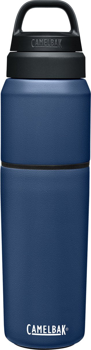 Camelbak multibev vacuum rvs - waterfles met afneembare koffie theebeker - 650 ml + 500 ml - blauw blauw (navy navy)