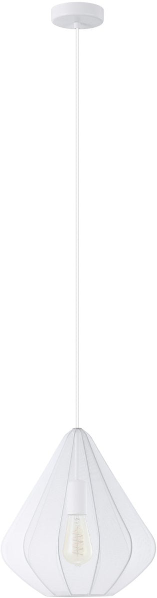 Eglo dolwen hanglamp - e27 - ø 33,5 cm - wit - textiel