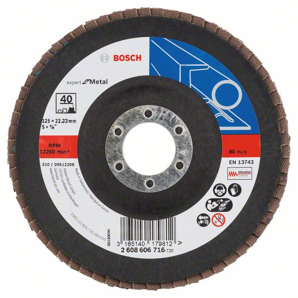 Accesorios Bosch 1 disco de láminas 125 x551, experto para metal en ángulo, k40 - 2608606716