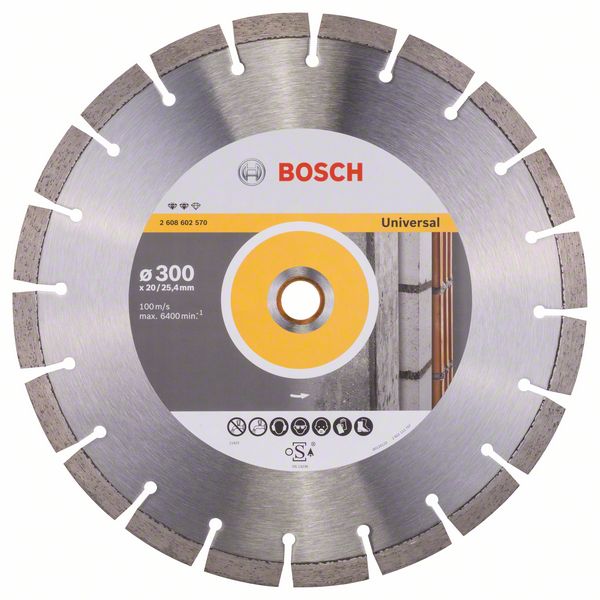 Accessori Bosch Disco da taglio diamantato expert per universale 300 x 20,00+25,40 x 2,8 x 12 mm 1pz | andato= andato - 2608602570