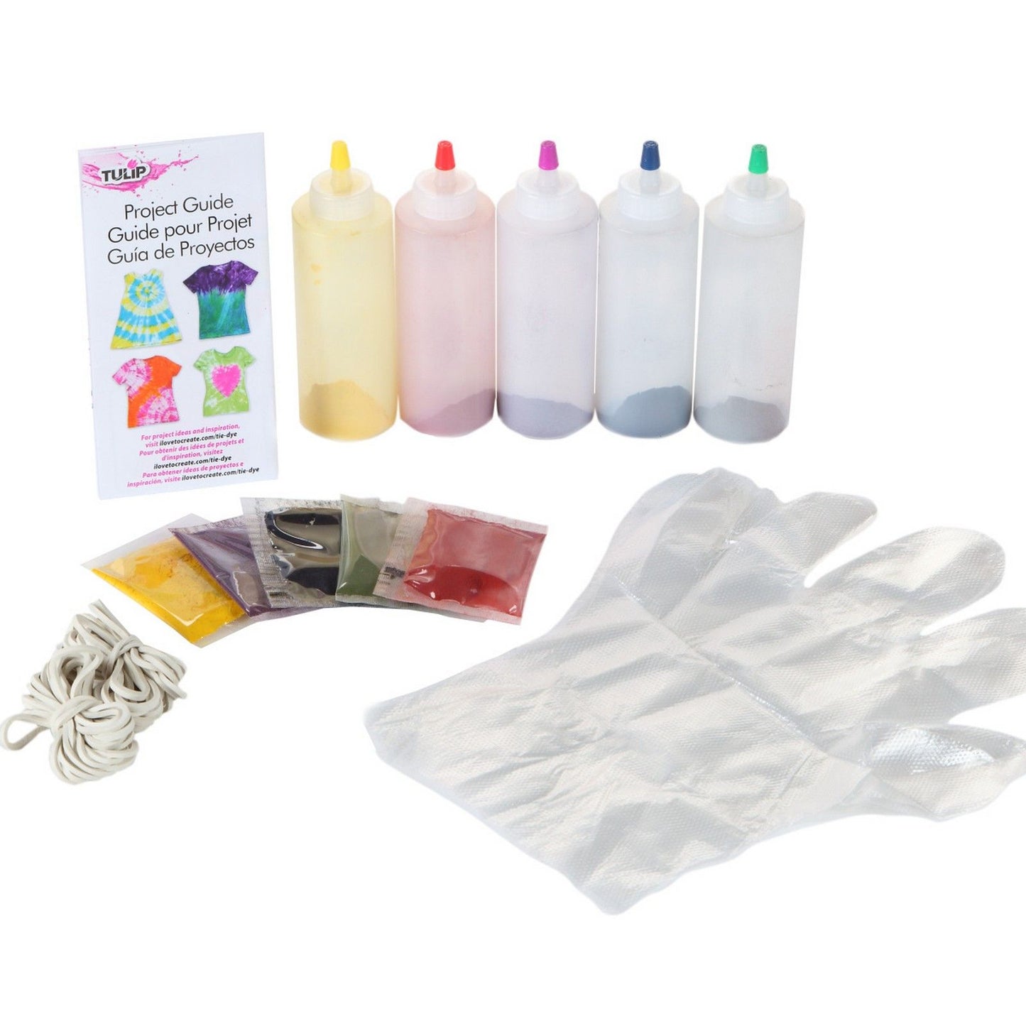 Tulipán tie-dye en un solo paso tulipán • kit tie-dye 5 colores arcoiris