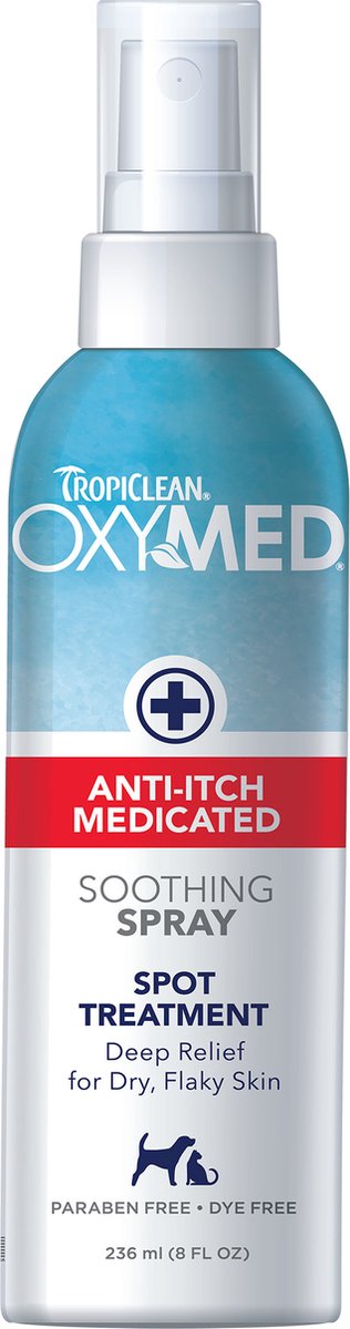 Tropiclean oxymed spray medicato antiprurito - rapido sollievo dal prurito - 236 ml