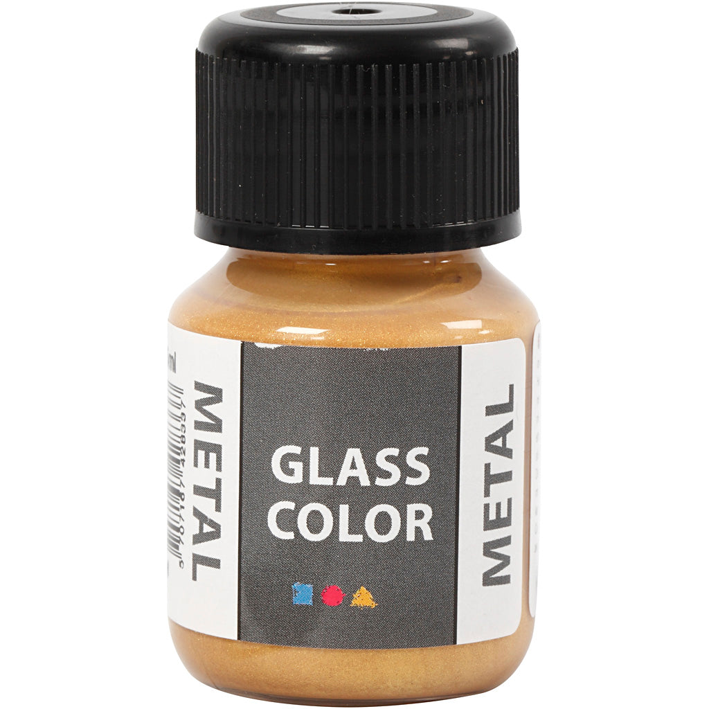 Creativ Company Glass Color Metal Paint Gold, 30 ml